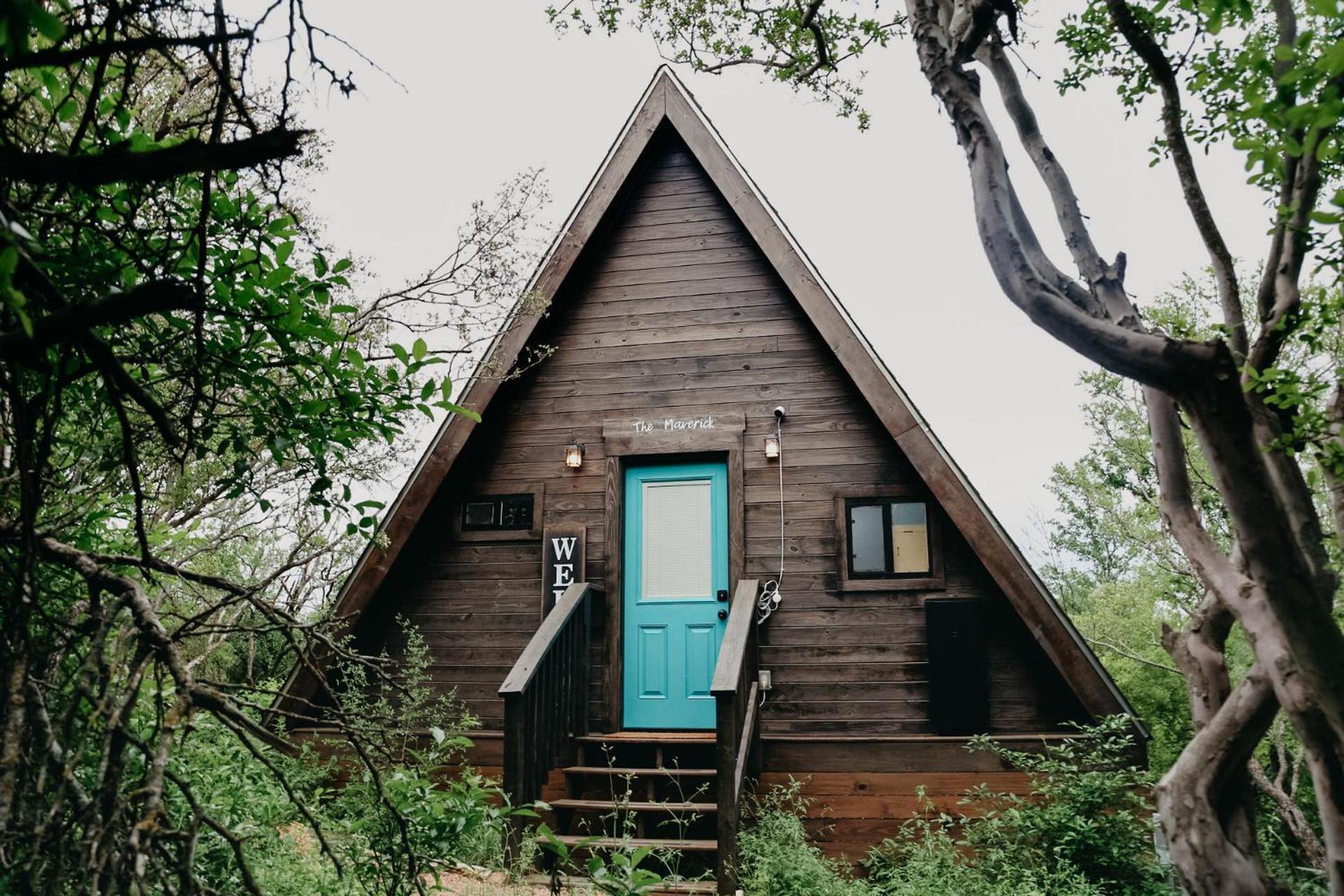 The Maverick: A-Frame W/ Hammock And Tree Top View Нью Браунфелс Экстерьер фото